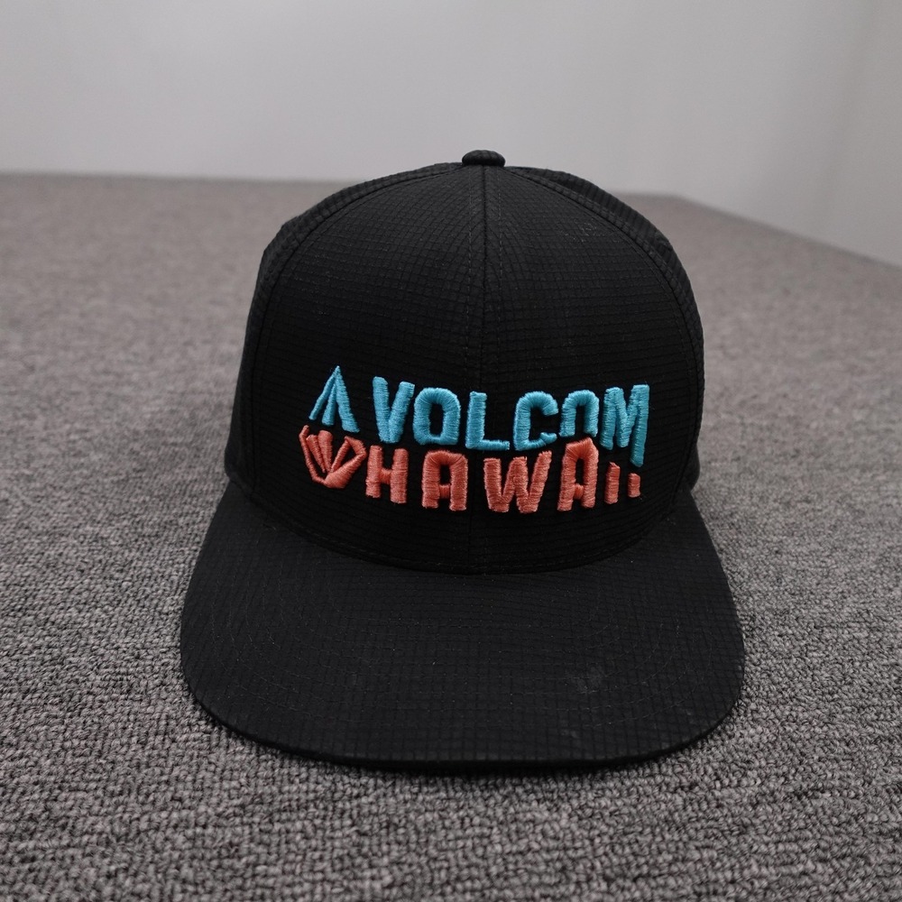 Volcom Hat Cap Snap Back Mens One Size Black Hawaii Beach Surf Baseball Logo